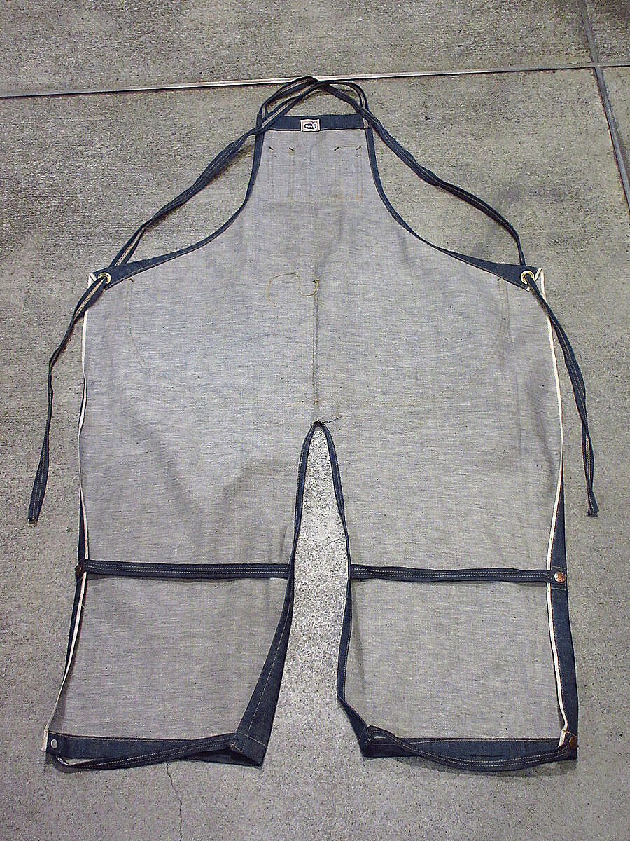 W46 ビンテージ エプロン付き 60 s 70s　ブラック・ディープネイビー cozyvintage_230706i1-apr