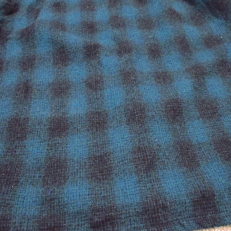 ビンテージ50's○PILGRIMシャドーチェックウールループカラーシャツ
