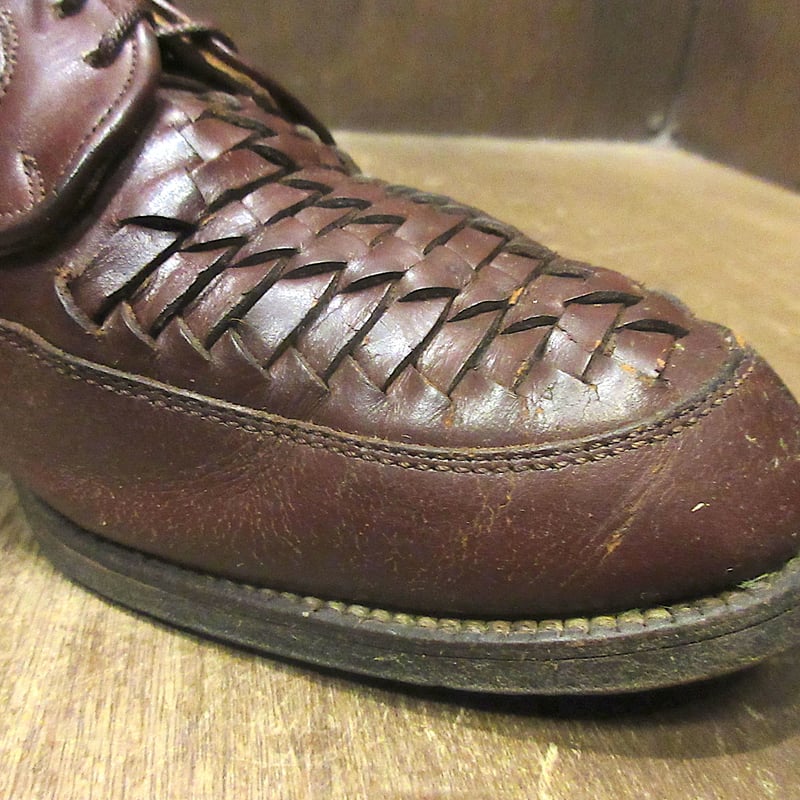 ビンテージ30's40's○KNAPPレザーメッシュシューズ茶size 6 1/2 E○260