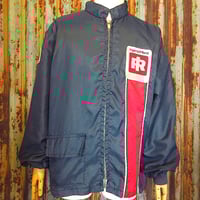 ビンテージ70’s80’s●Ingersoll-Randナイロンジップアップジャケット紺●240708k2-m-jk-nyl 1970sメンズ古着