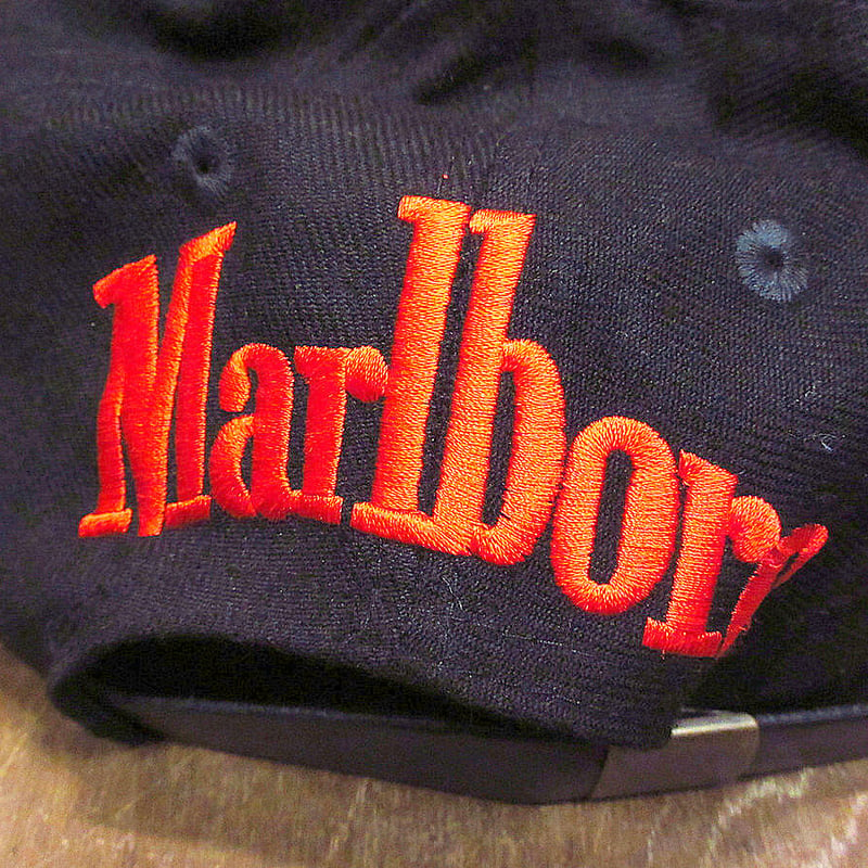 ビンテージ90's○Marlboro LIZARD ROCKツートーン6パネル刺繍キャップ