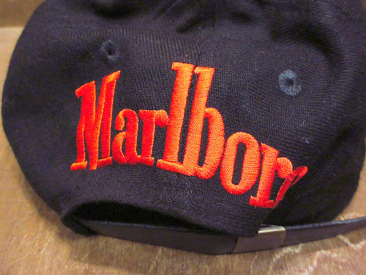 US】 Marlboro マルボロ 6パネルキャップ 刺繍 企業 ブルーwellknown ...