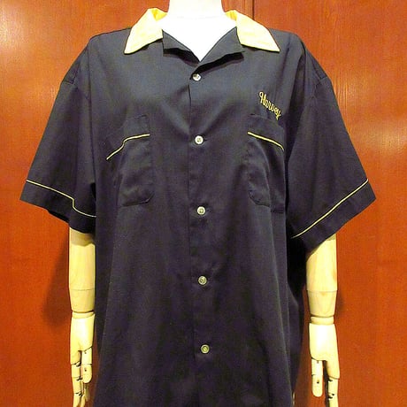 40s US ボーリングシャツ 黒染め  vintage
