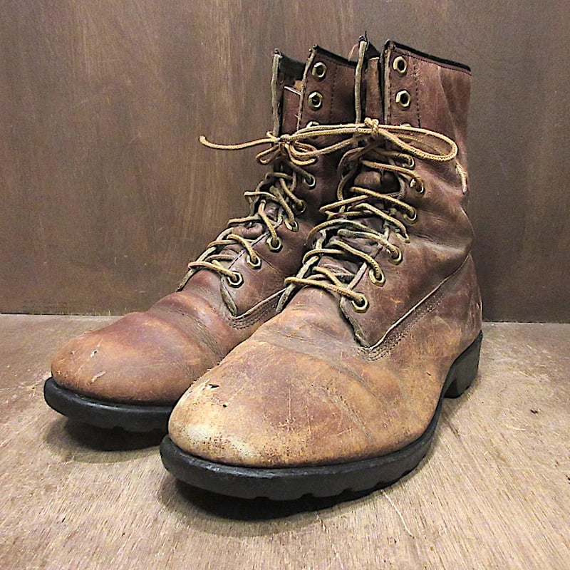 ビンテージ70's80's○KAUFMAN KINGTREADSレザーワークブーツ茶○2510