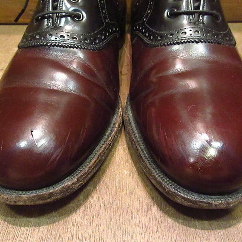 ビンテージ○JOHNSTON & MURPHYツートンサドルシューズ9 1/2 E○20090...