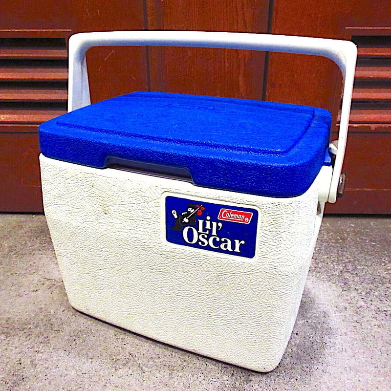 ビンテージ80's○Coleman Lil' Oscarクーラーボックス白×青 ビンテージ80's○Coleman Lil' Oscarクーラーボックス白×青