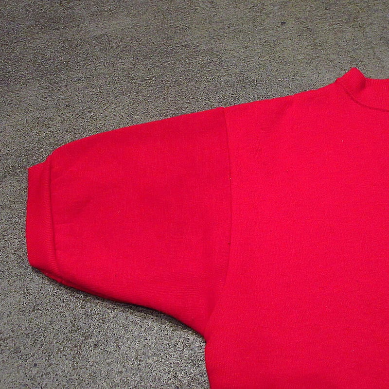ビンテージ60's70's○Penneys Glenbrooke裏起毛半袖スウェット赤