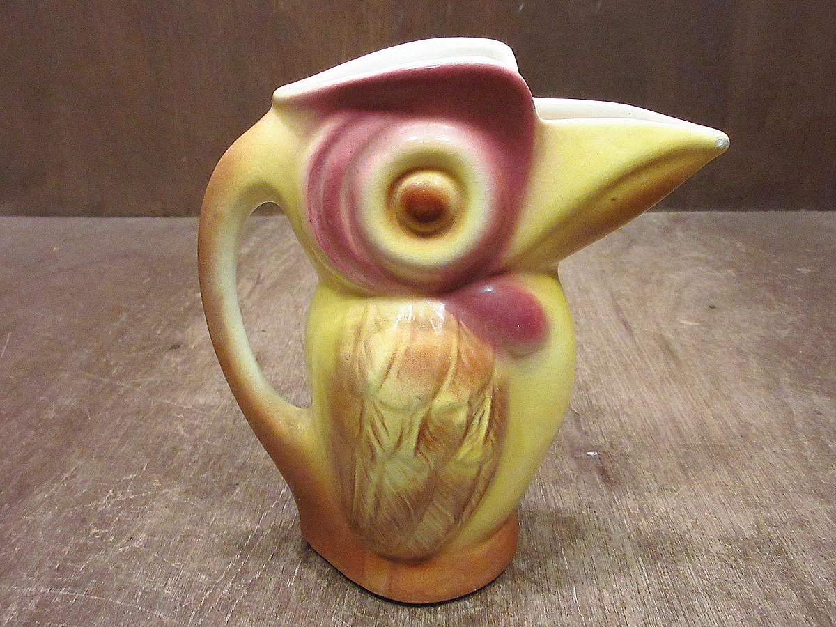 ビンテージ40's50's○Artistic Potteries鳥セラミックピッチャー○240