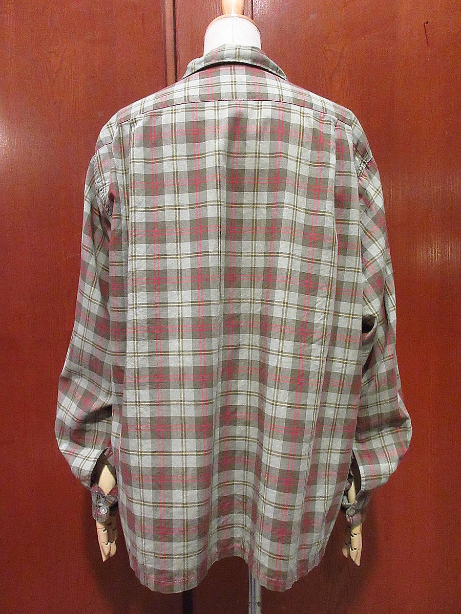 ビンテージ50's60's○PENNEY'S TOWNCRAFTチェックループカラーシャツsi