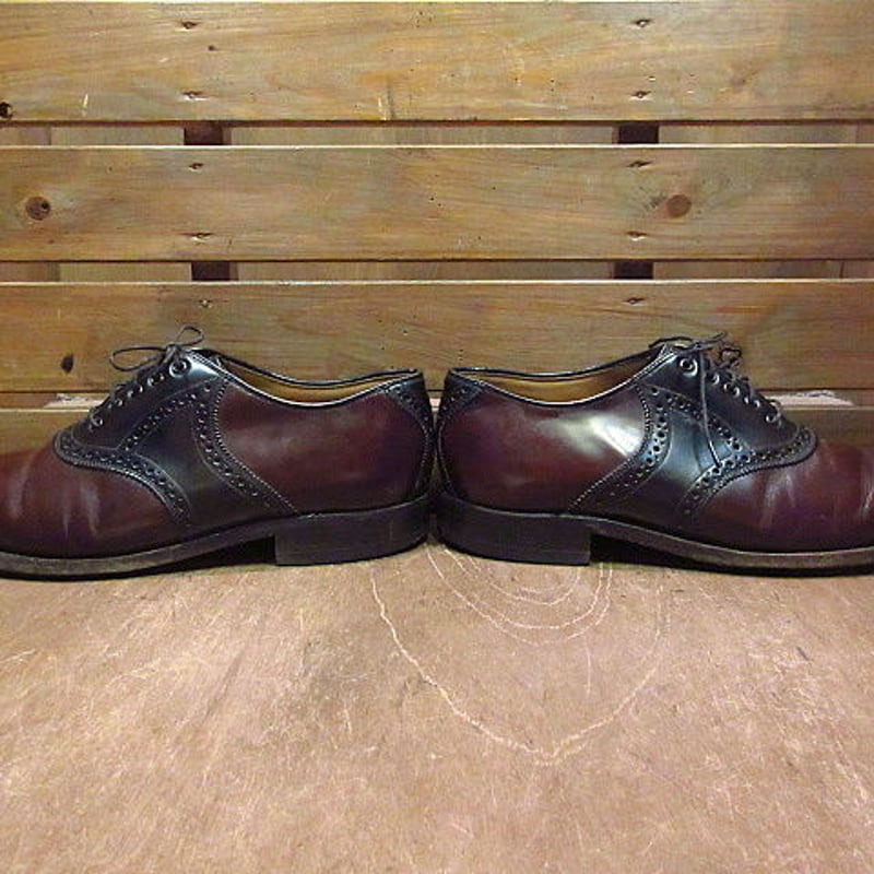 ビンテージ○JOHNSTON & MURPHYツートンサドルシューズ9 1/2 E○20090...