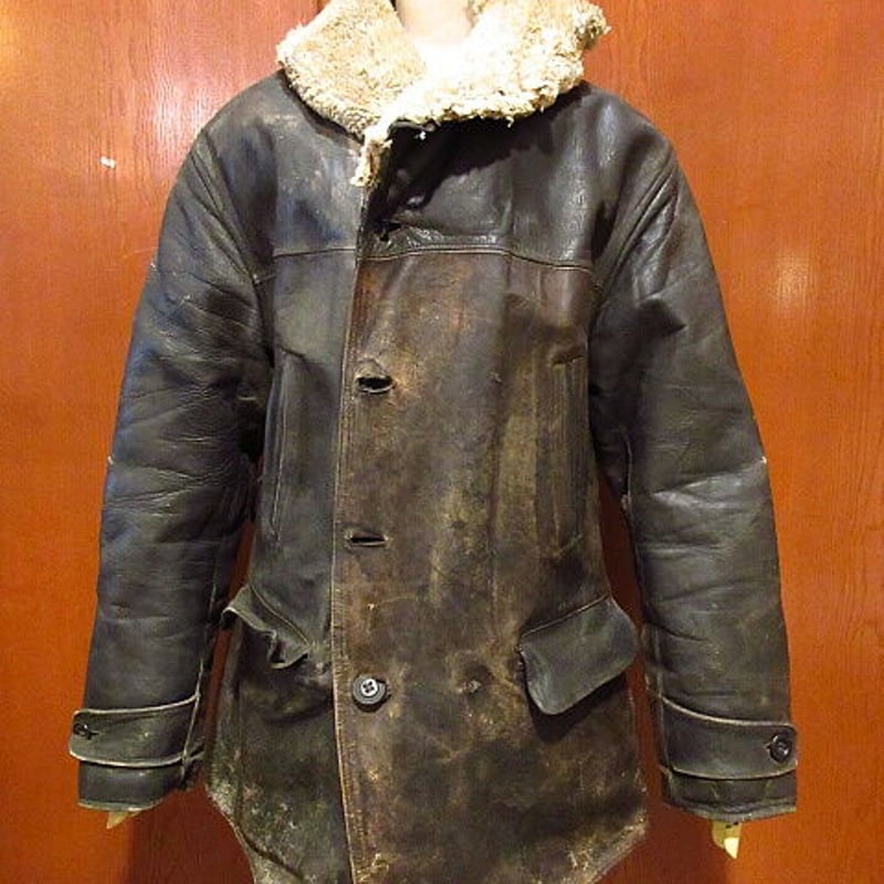 50's HERCULES ヘラクレス　ヴィンテージ　バーンストーマーコート ビンテージ30's○HERCULESホースハイドバーンストーマーコート黒