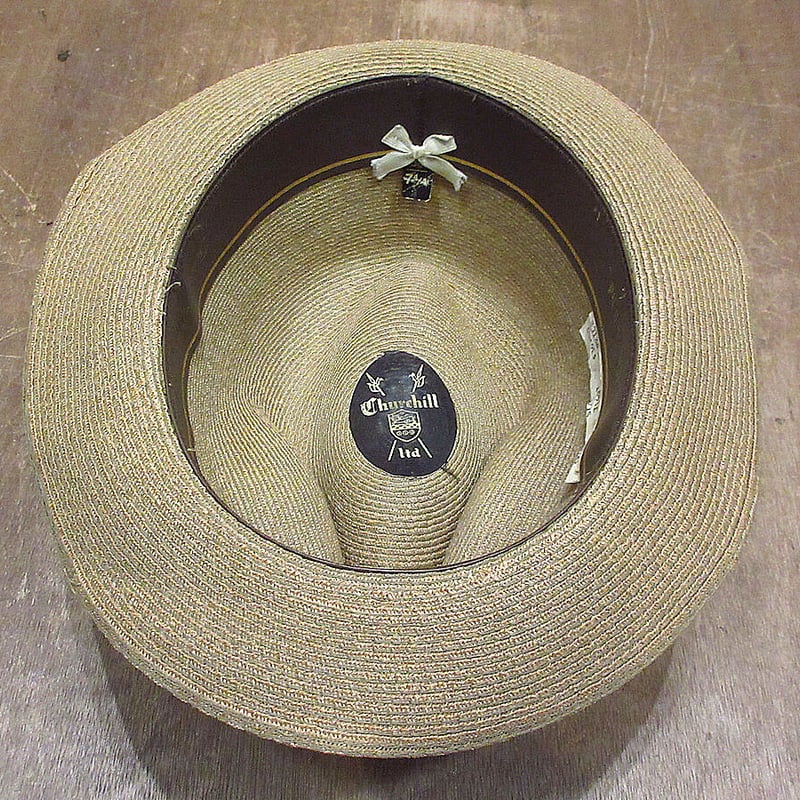 ビンテージ60's○Churchillストローハットsize 7 1/4○230426i5-m ビンテージ60's○Churchillストローハットsize 7 1/4○230426i5-m