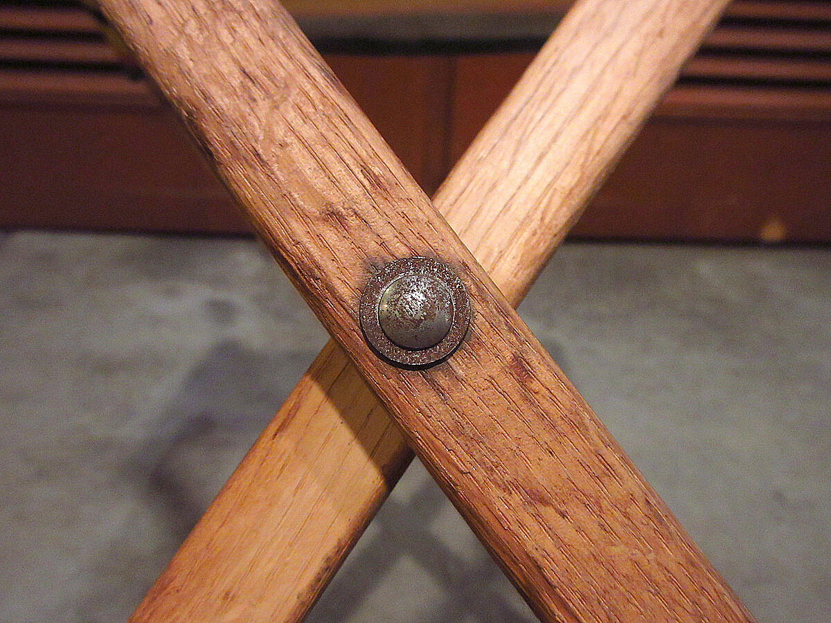 ビンテージ○ストライプアウトドアフォールディングチェアA○230116i7