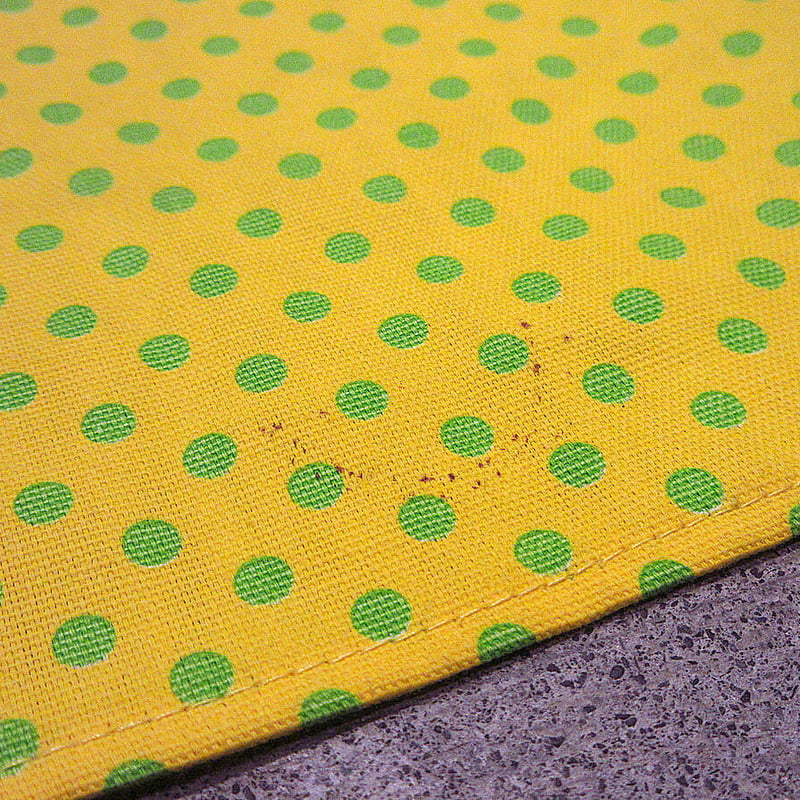 ビンテージ70's○DEADSTOCK牛×ドット柄コットンエプロン黄×黄緑