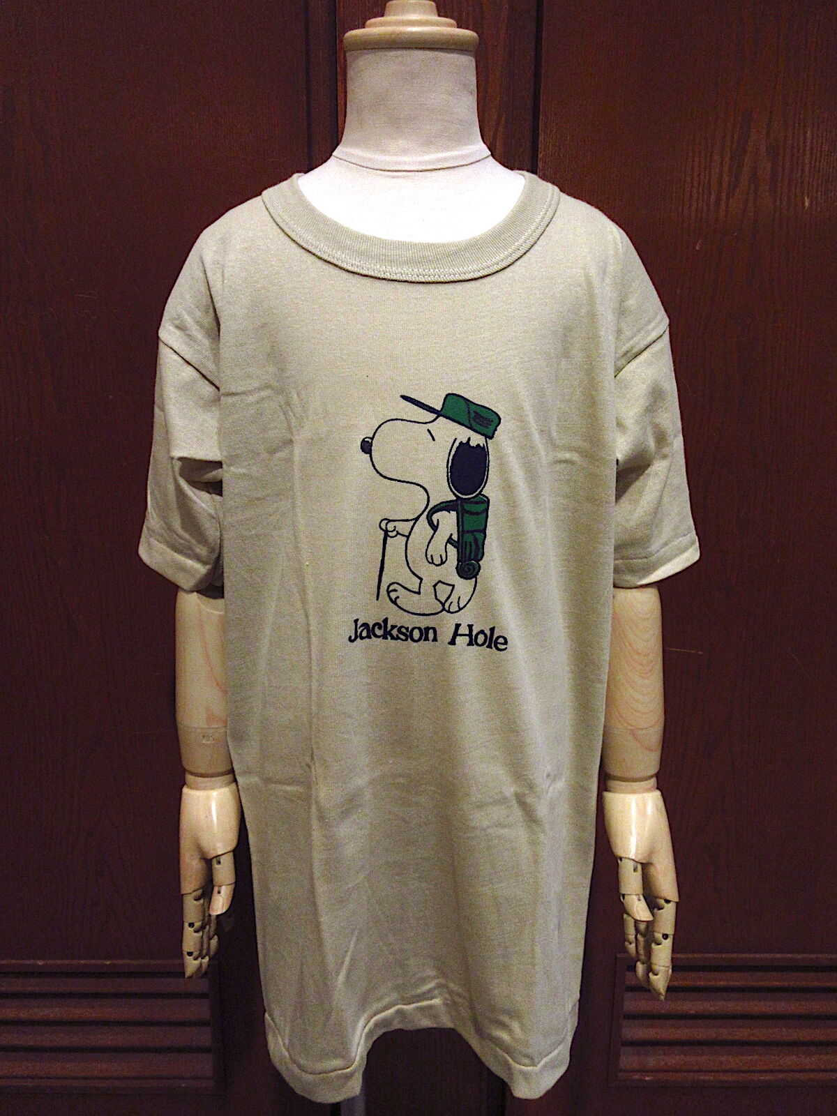 ビンテージ70's○DEADSTOCKキッズSNOOPY Jackson Hole Tシャツベ