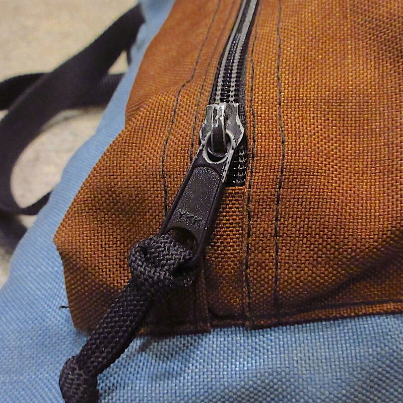 ビンテージ80's○Caribouツートーンナイロンハンドバッグ茶×水色