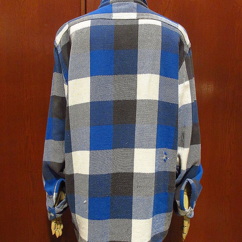ビンテージ60's○WINTER Kingチェックヘビーネルシャツ青 ビンテージ60's○WINTER Kingチェックヘビーネルシャツ青