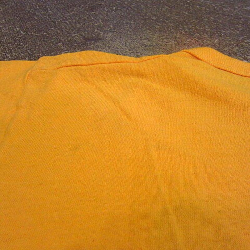 ビンテージ70's○RUSSELL 金タグ プリントTシャツ黄 Size M○odst 197