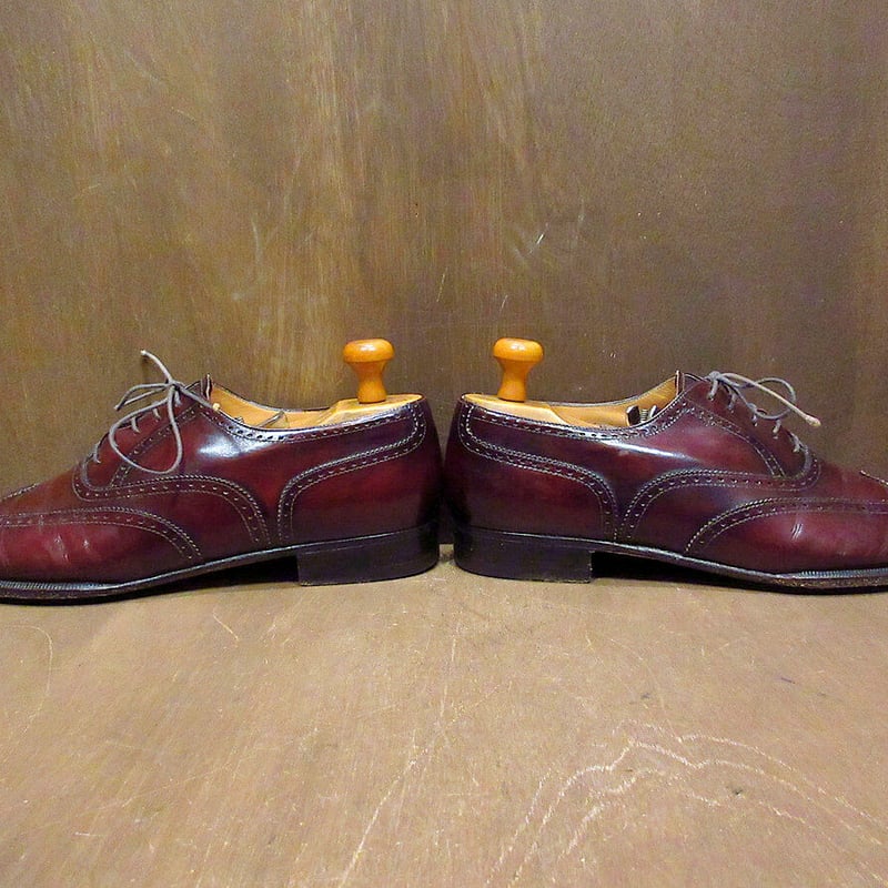 MADE IN ITALY FERRAGAMO ウイングチップシューズ赤茶 Size 9D○2