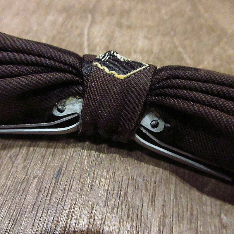 ビンテージ50's60's○DEADSTOCKクリップ式蝶ネクタイ焦げ茶