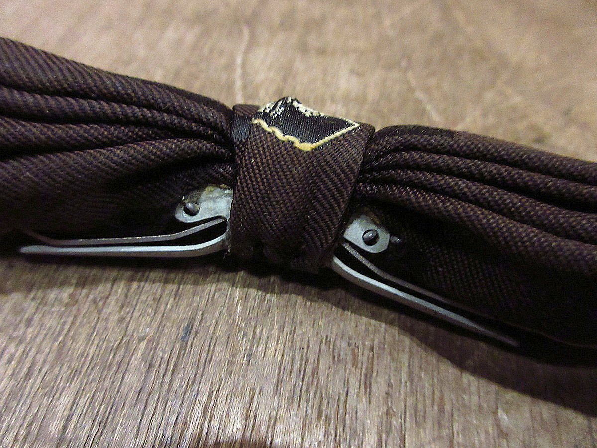 ビンテージ50's60's○DEADSTOCKクリップ式蝶ネクタイ焦げ茶