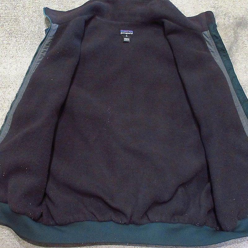 ビンテージ90's○Patagoniaシェルドシンチラベスト緑size XL○240613i6