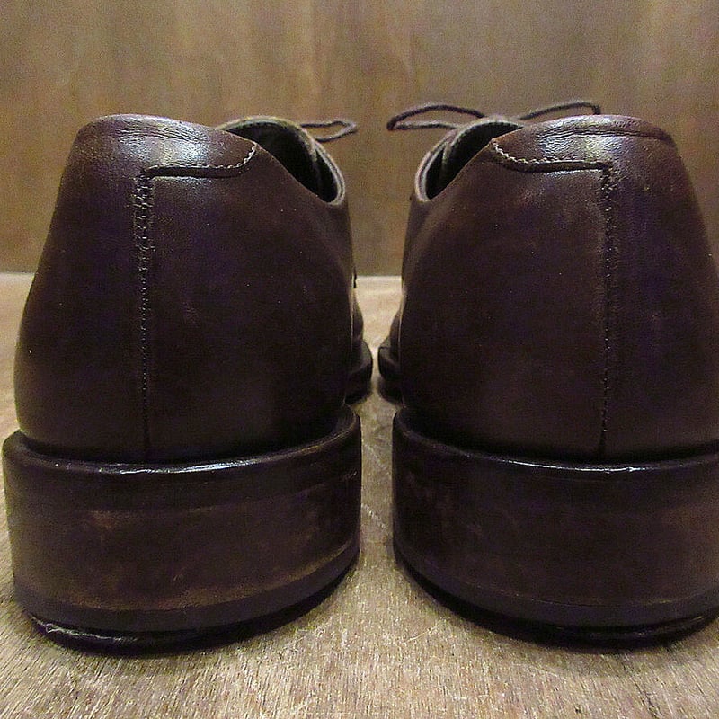 ビンテージ○GIORGIO ARMANIプレーントゥシューズ茶size 42 1/2