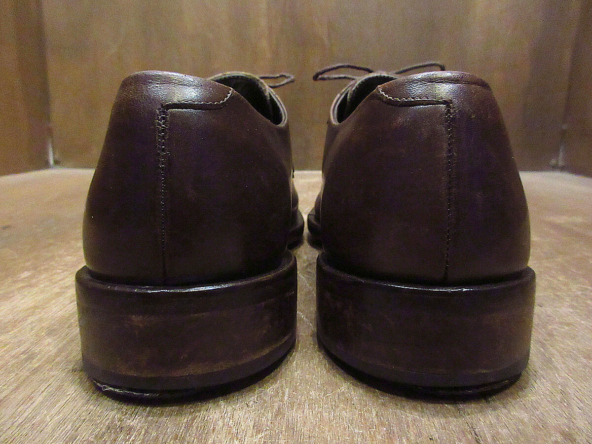 ビンテージ○GIORGIO ARMANIプレーントゥシューズ茶size 42 1/2