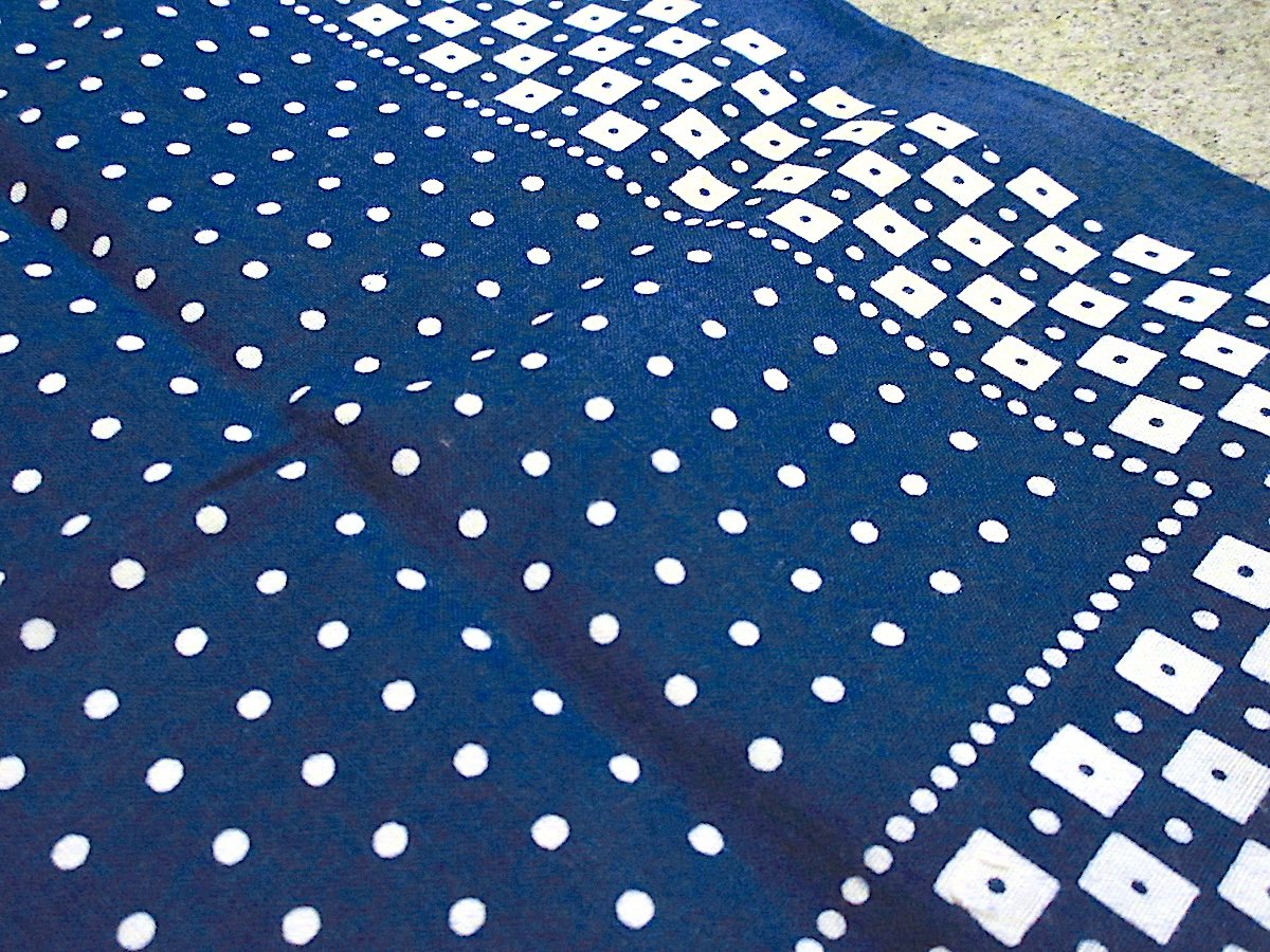 ビンテージ40's50's○FAST COLORドット柄コットンバンダナ紺○260217m7-