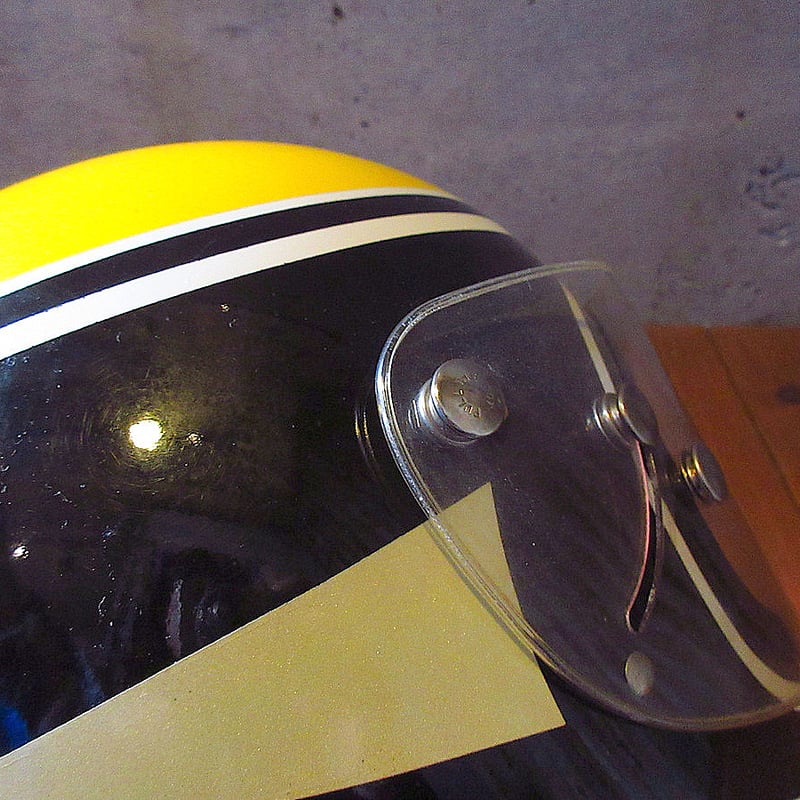 ビンテージ70's○DEADSTOCK FURY 500フルフェイスヘルメット白×黄色×黒