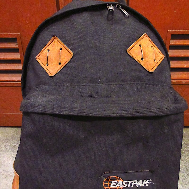 ビンテージ90's○EASTPAKボトムレザーバックパック黒○240516c5