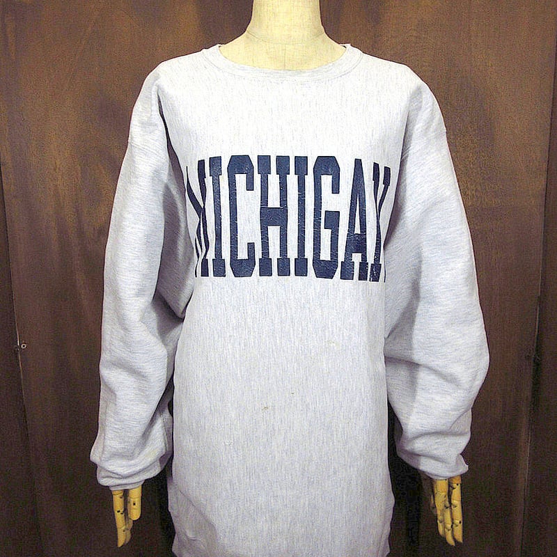 ビンテージ90's○Champion MICHIGANリバースウィーブスウェット霜降り