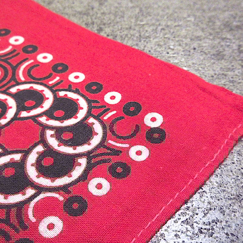 ビンテージ40's○FAST COLOR下鼻象マークコットンバンダナ赤○251126m8