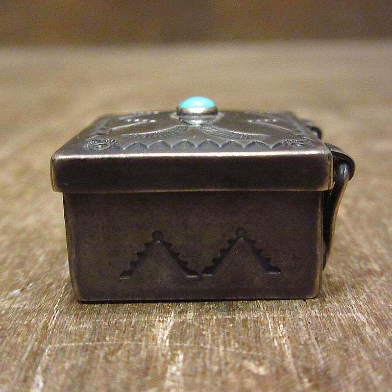 ビンテージ○ナバホターコイズスターリングシルバージュエリーケース