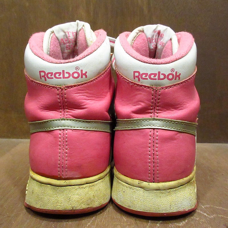 【新品未使用】リーボックハイカットスニーカー　姫系　ピンク　本革 ビンテージ80's○Reebok レディースハイカットスニーカー 7○210403n5