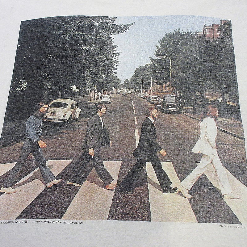 ビンテージ90's○THE BEATLES ABBEY ROADプリントTシャツ白size X