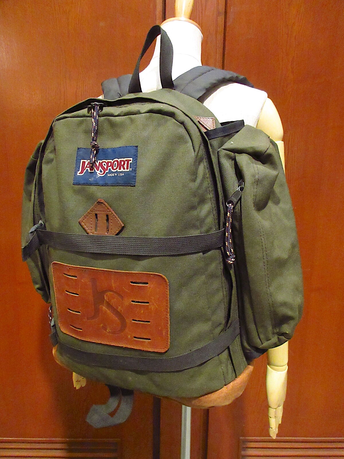 ビンテージ80's○MADE IN U.S.A. JANSPORTボトムスウェードナイロンバッ