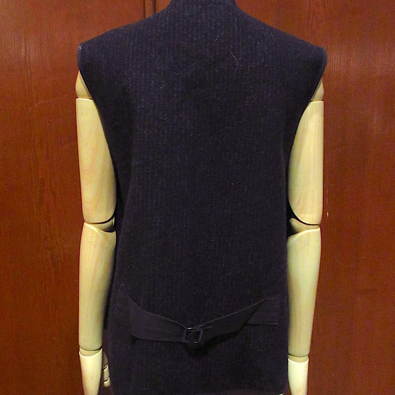 ビンテージ80's○Woolrichジップアップウールベスト黒size 46○231218m7