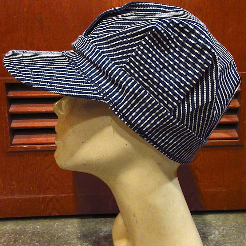 ビンテージ70's○ヒッコリーストライプワークキャップsize 6 7/8