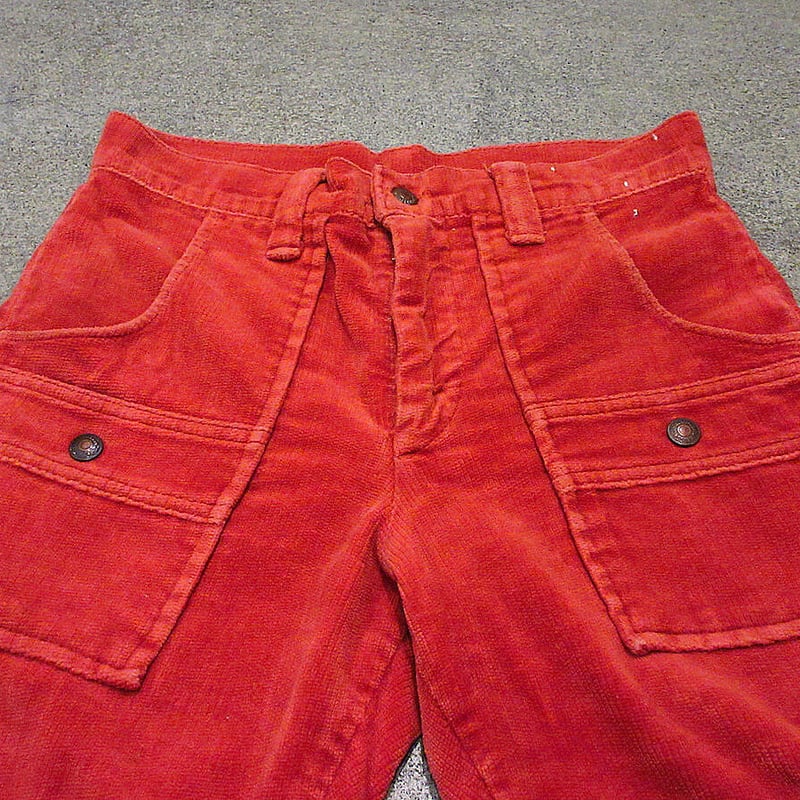 ビンテージ70's○Levi'sコーデュロイブッシュフレアパンツ橙実寸