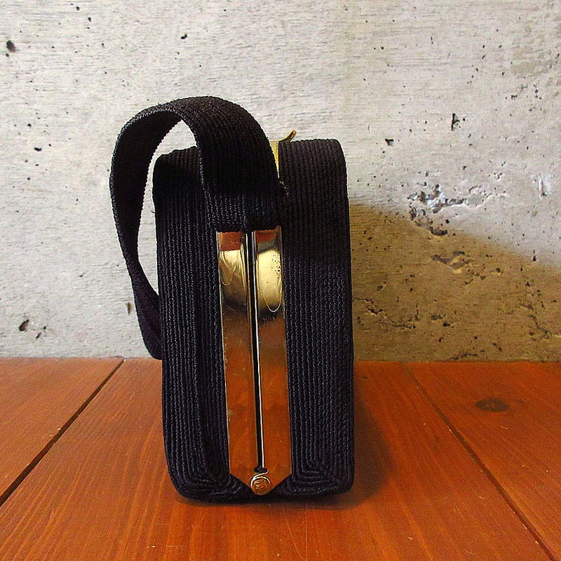 ビンテージ40's○コードハンドバッグ黒○240713k2-bag-hnd 1940s ビンテージ40's○コードハンドバッグ黒○240713k2-bag-hnd 1940s