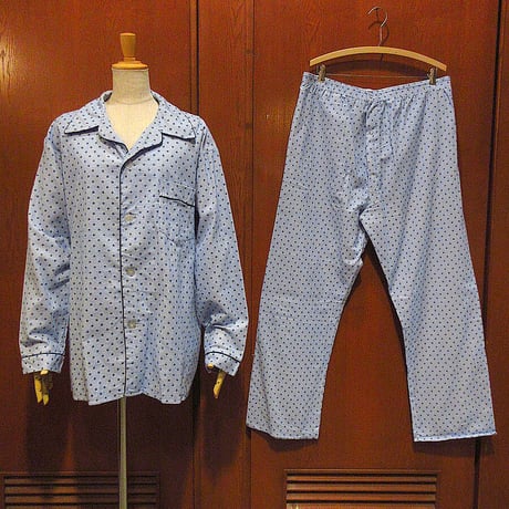 ビンテージ70's●DEADSTOCK JCPenney総柄プリントネルパジャマセットsize L●221211i4-m-pjm 1970sデッドストックシャツパンツセットアップ