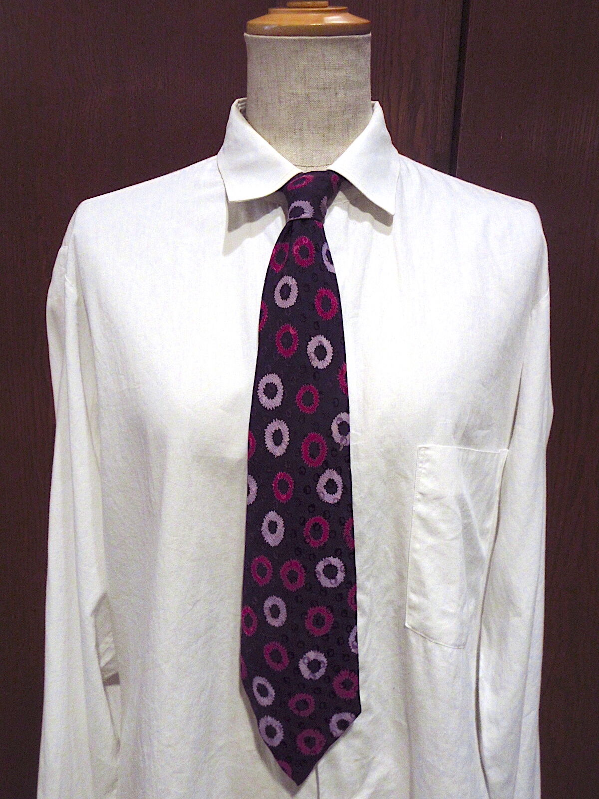 A.Sulka&Companyシルクネクタイ ビンテージ40's50's○A.Sulka ＆ Company総柄シルクネクタイ紫○23030