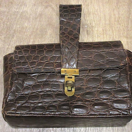 ヴィンテージ センザンコウ 牛革 パッチワーク ハンドバッグ 茶 - バッグ 