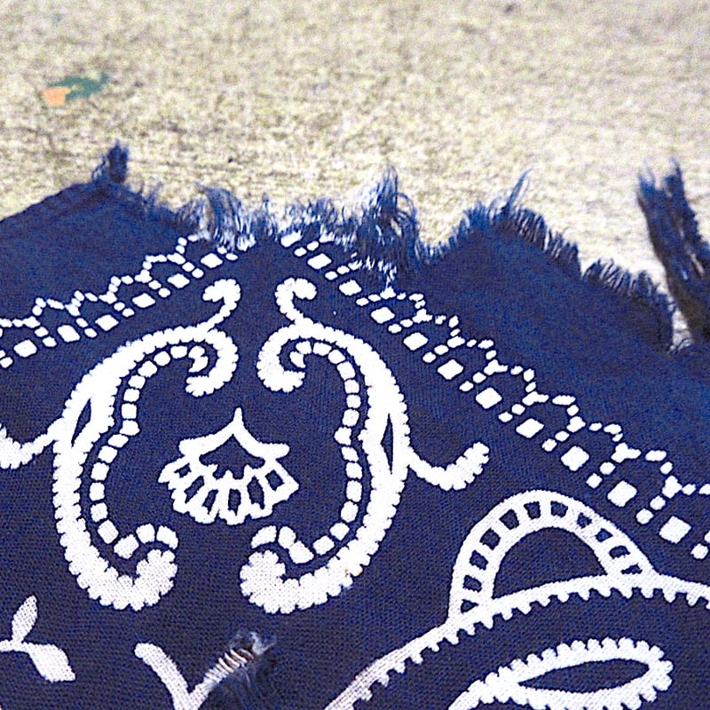 ビンテージ50's○FAST COLOR下鼻象マークコットンバンダナ紺○260123m2