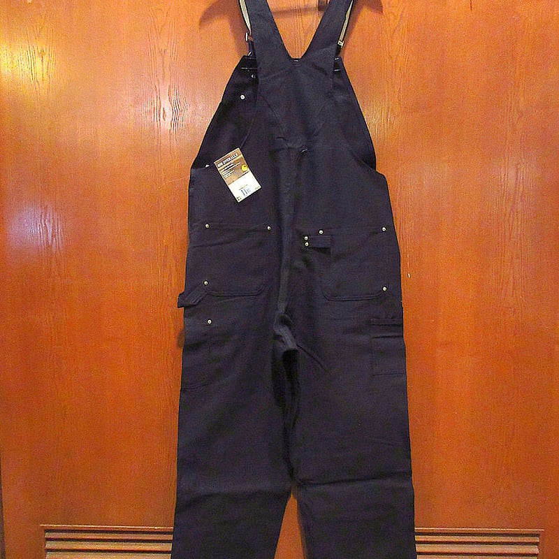 ビンテージ○DEADSTOCK Carharttダブルニーダックオーバーオール黒size