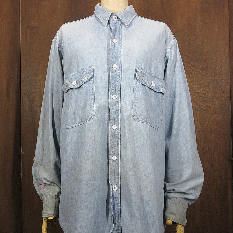 ビンテージ90's○BIG MACシャンブレーシャツsize L○241014i1-m