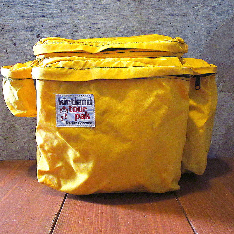ビンテージ70's80's○Kirtland tour pakナイロンリアバッグ黄○25032