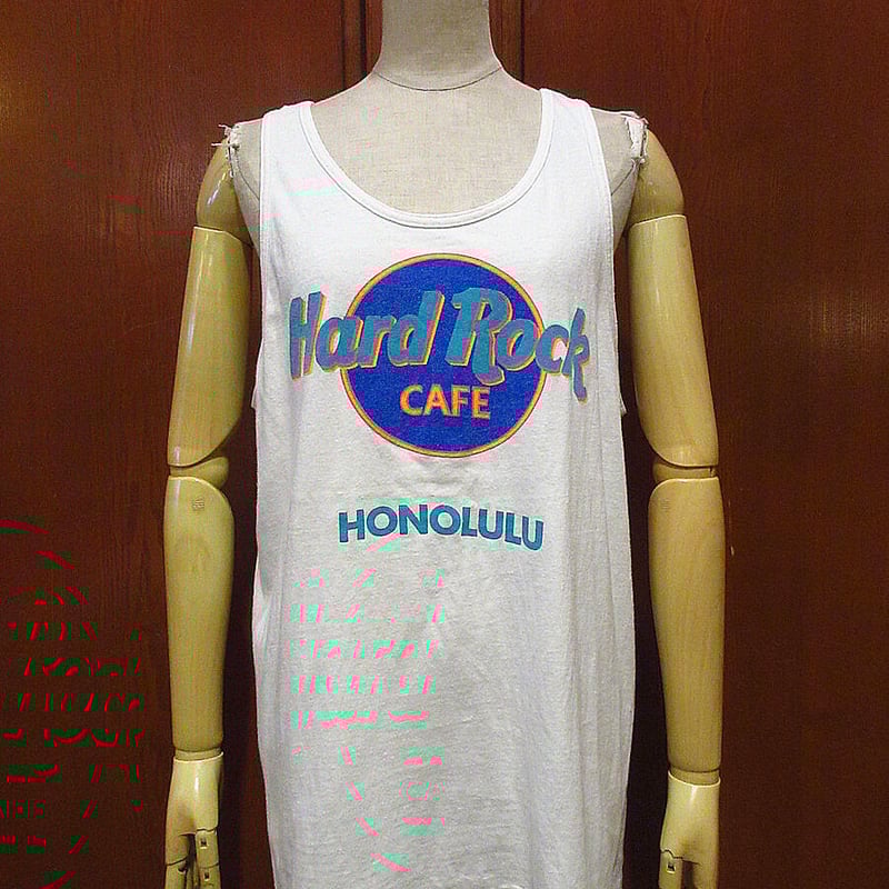 ビンテージ90's○Hard Rock CAFE HONOLULUプリントコットン