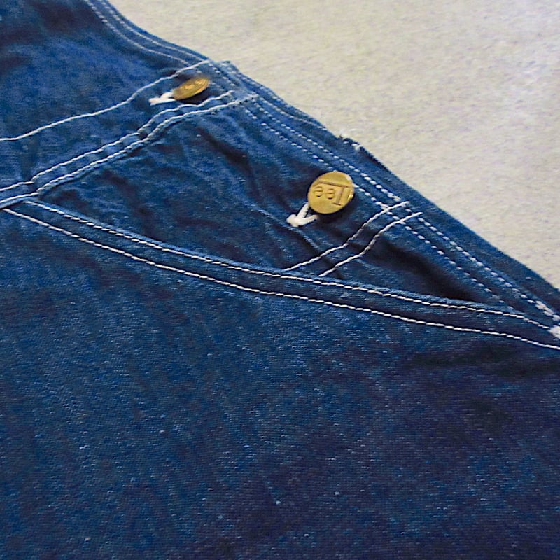 ビンテージ40's○Leeハウスマークデニムオーバーオール○250602m8-m